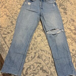 Old Navy Light Blue Distressed Straight Leg Jeans